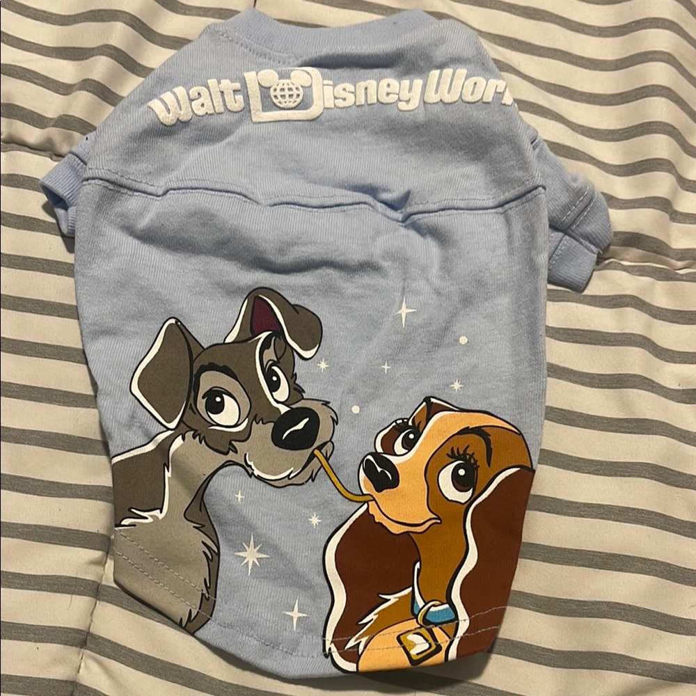 Disney Blue Short Sleeve Tee with Lady and the Tramp Design